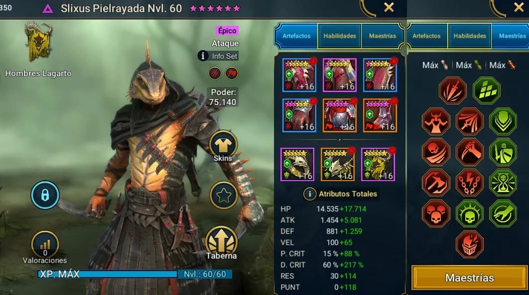 Equipo de Slixus Pielrayada