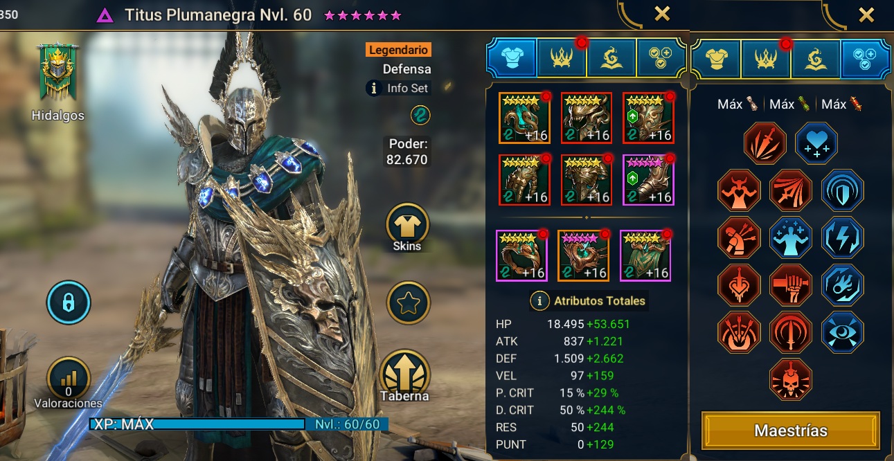 Equipo de Titus Plumanegra